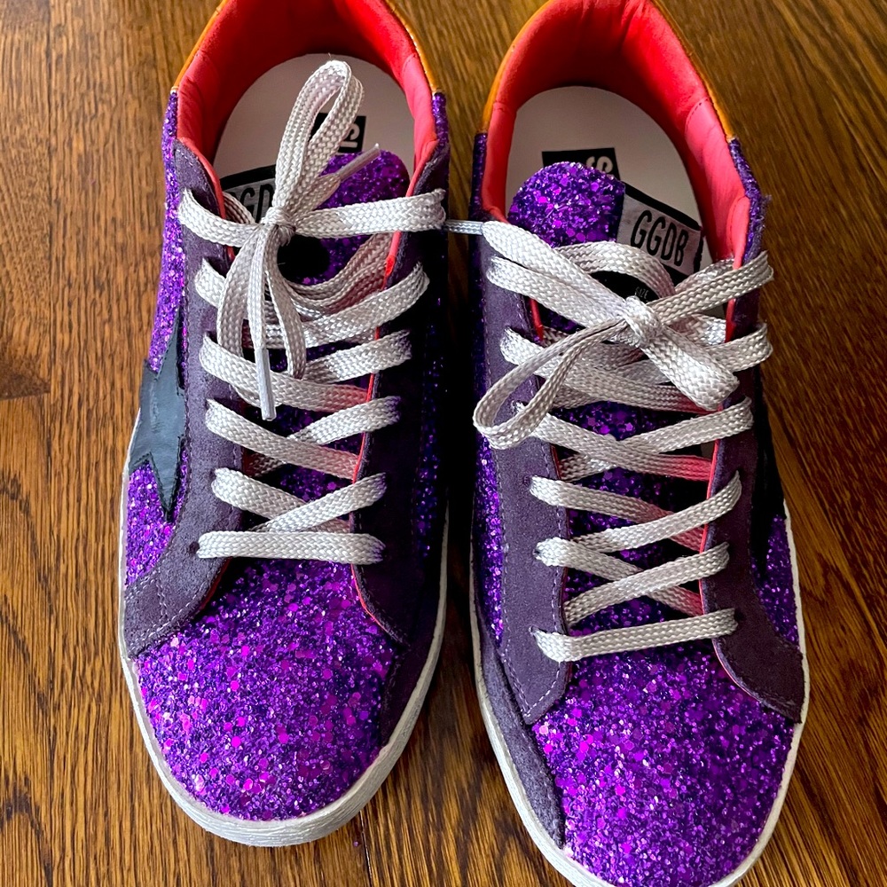 Golden Goose Superstar Glitter Sneakers SIZE 39 - Picture 2 of 10